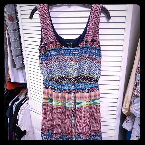 Rue 21 summer slip on patterned dress size L - Picture 1 of 4